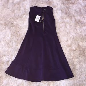 NWT DKNY Dark Purple Dress Gold Accents ✨